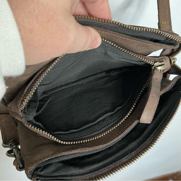 Anthropologie Harbour 2nd Luna Crossbody bag brown leather small mini bag - Picture 10 of 12